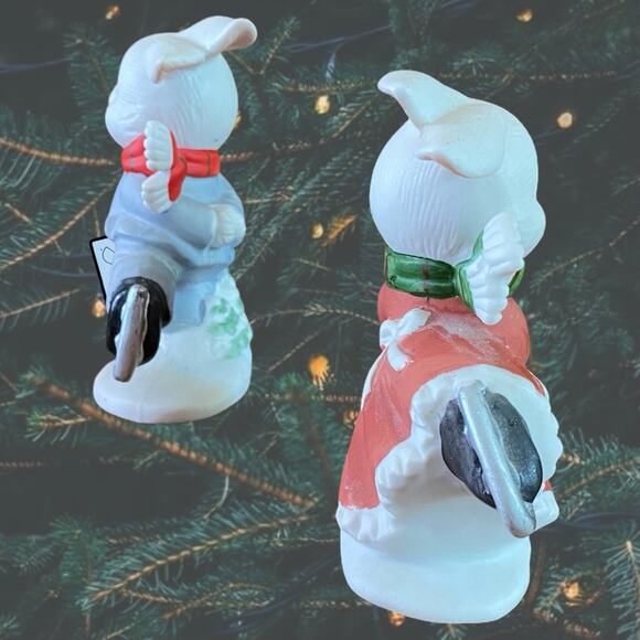 Homco 5305 Winter Ice Skating Bunny Couple Figs - Picture 4 of 7